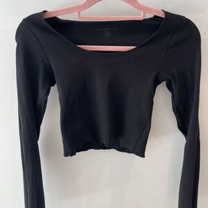 Brandy Melville Black Cropped Long Sleeve